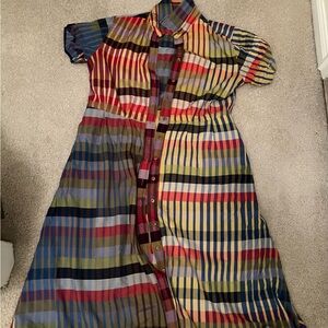 Ilana Kohn picnic plaid button up dress size L. 100% cotton. Excellent condition